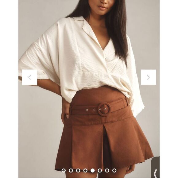 Maeve Anthropologie Belted Skort brown women’s size 4‎ NEW - Picture 1 of 10